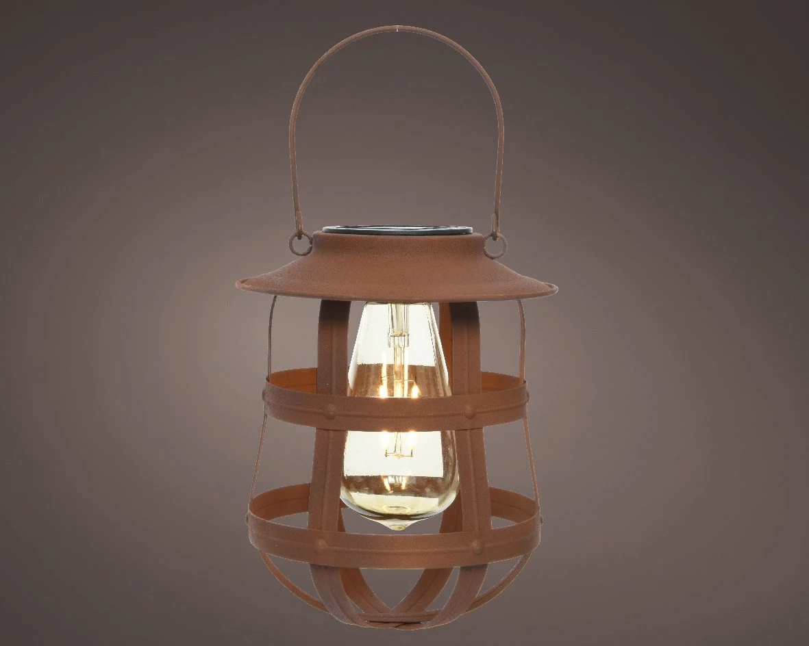 Lumineo Solar Lantaarn Rustiek Bruin - Ø 19 Cm 4 Lumineo Solar Lantaarn Rustiek Bruin - Ø 19 Cm - Afbeelding 2