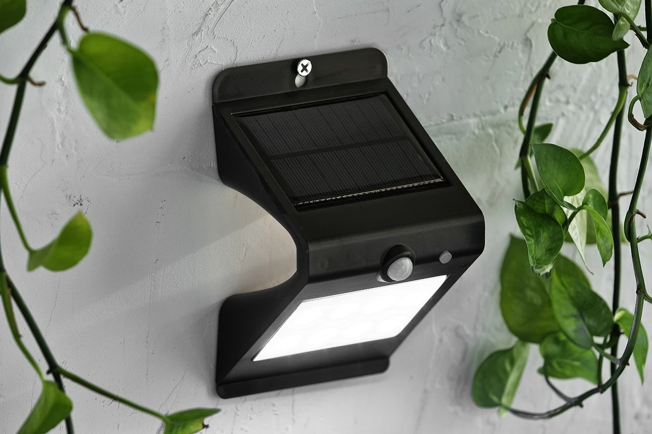 Wandlamp Solar Zwart Met Bewegingsensor 10x8x16cm Ww 3 Wandlamp Solar Zwart Met Bewegingsensor 10x8x16cm Ww
